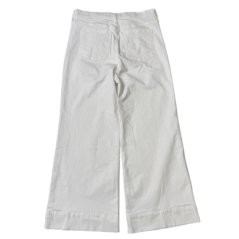 {J. Crew} "Wide Leg Trouser" White High Rise Relaxed Loose Baggy Denim Jeans - Picture 3 of 7